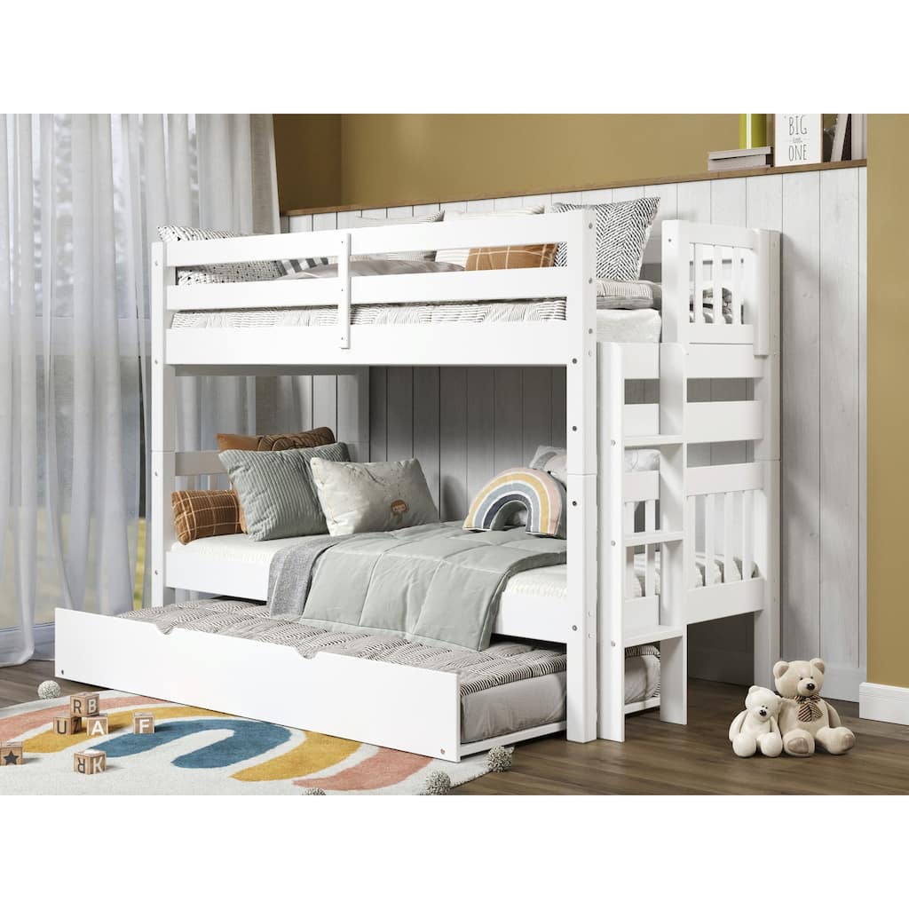 Taylor & Olive Trillium Twin over Twin Bunk Bed with Ladder, Trundle