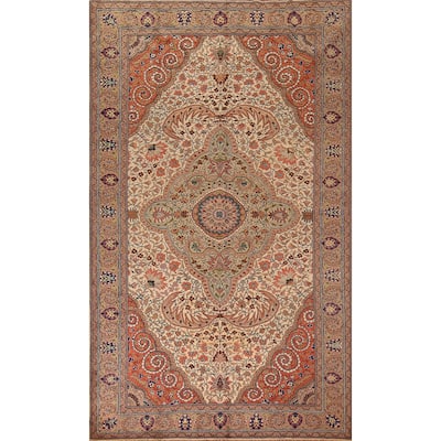 Vegetable Dye Anatolian Turkish Vintage Rug Hand-Knotted Wool Carpet - 6'8" X 10'5"