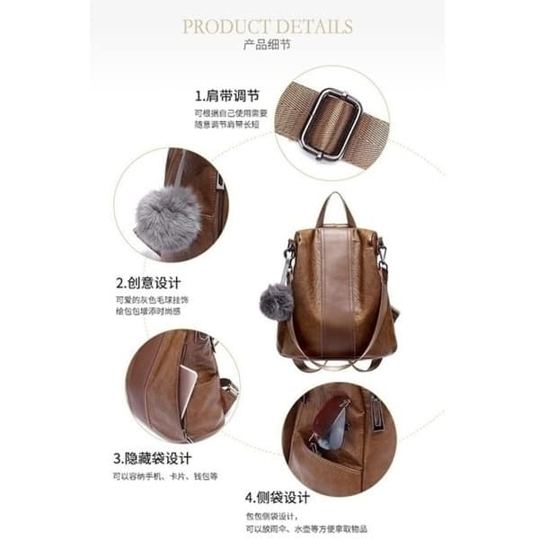 Fashion Women Genuine Leather Backpack Women Backpacks Leather Fashion Backpack Luxury Brown Ball Sac A Dos Femme Anti Thief Bag On Sale Overstock 23175157