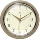 Round Retro Kitchen Wall Clock by Infinity Instruments - 9.5 x 3.25 x 9.5 - Latte