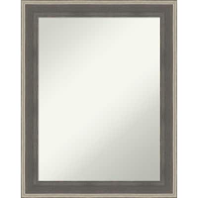 Cottage Non-Beveled Wood Framed Bathroom Vanity Wall Mirror - Cottage Grey Silver