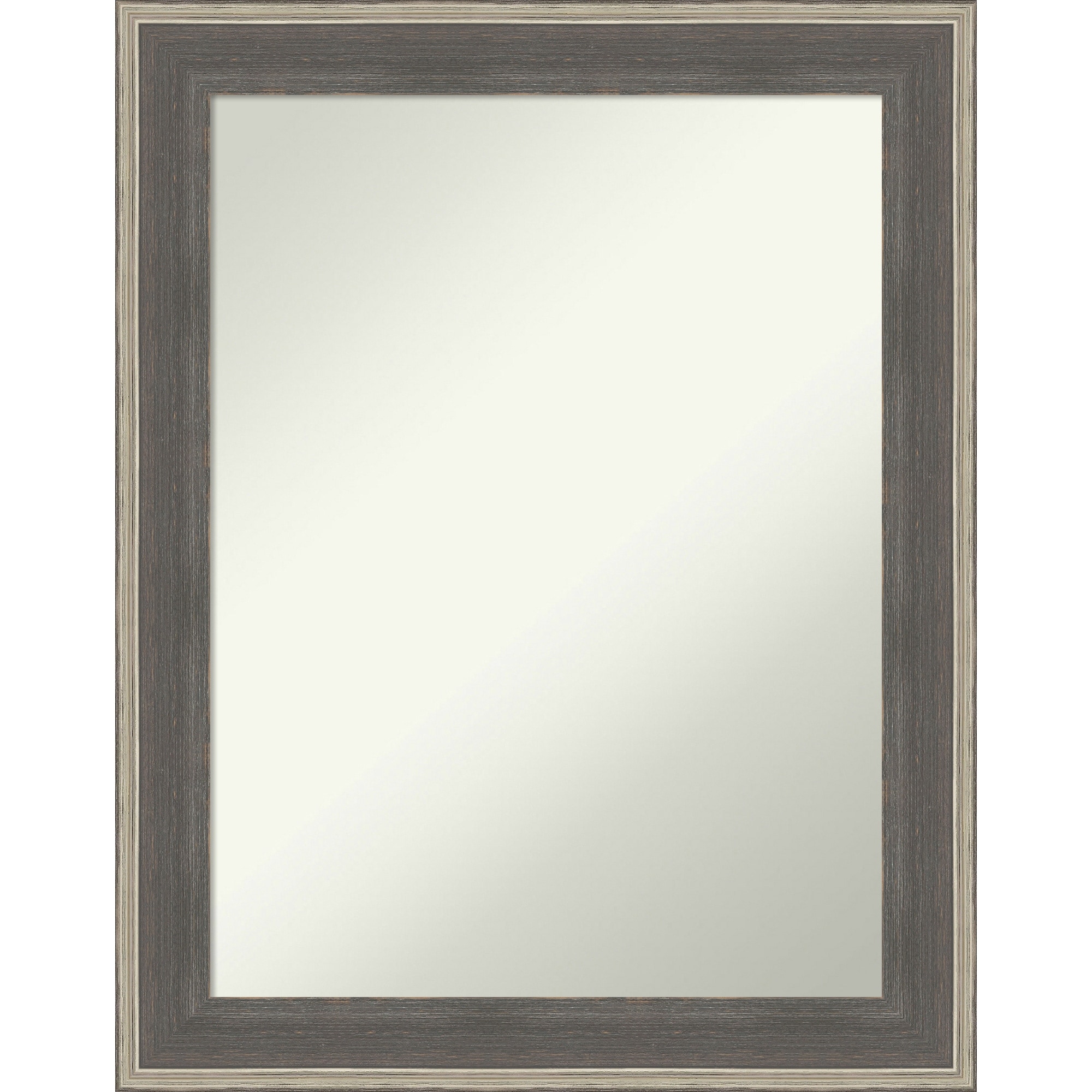 Cottage Non-Beveled Wood Framed Bathroom Vanity Wall Mirror - Cottage Grey Silver