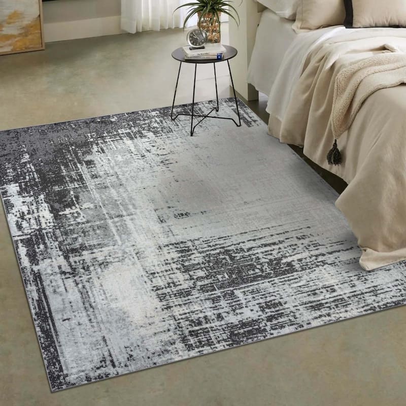 Luxe Weavers Modern Crosshatch Pattern Distressed Abstract Area Rug Carpet