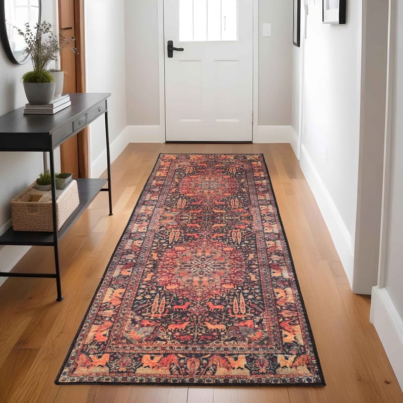 Superior Copley Bohemian Oriental Medallion Wildlife Indoor Area Rug - 2' 6" x 7' 6" - Brown