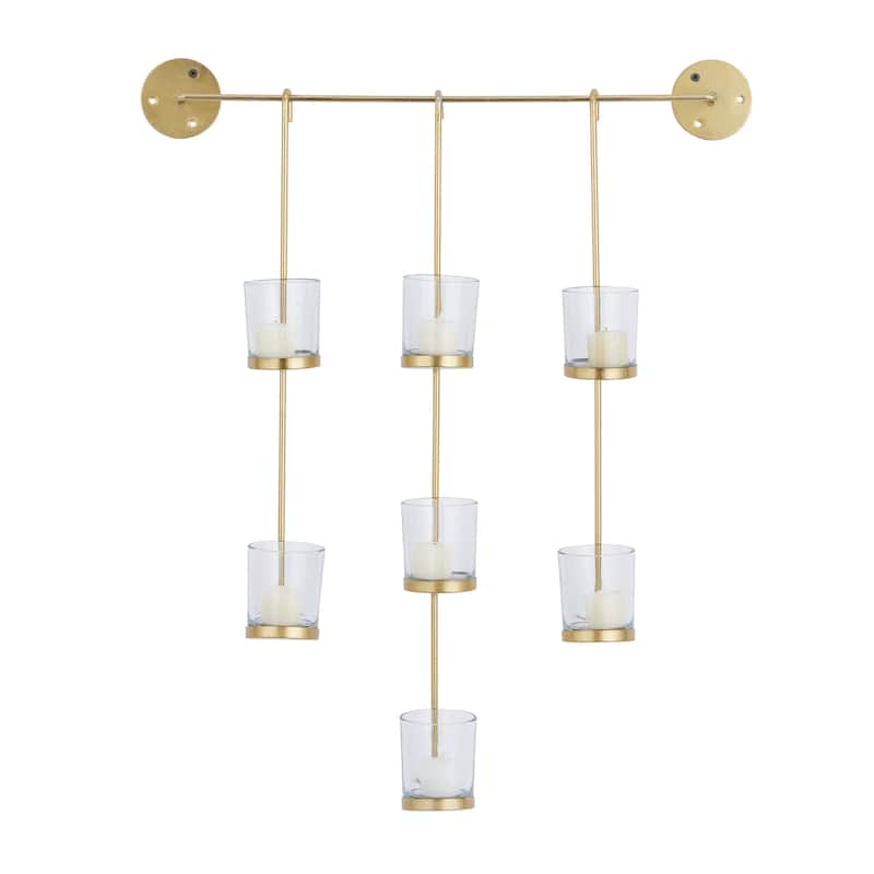 CosmoLiving by Cosmopolitan Silver Metal 7 Candle Wall Sconce - 23"W, 27"H