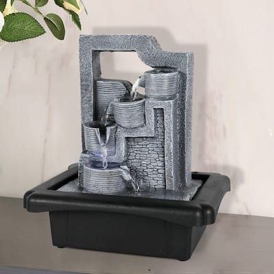 10.6" Led Lights Tabletop Water Fountain