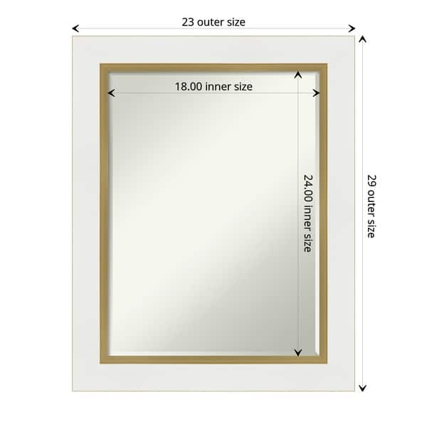 Petite Bevel Wall Mirror - Eva Black Silver Frame - 23 x 29 in - Bed ...