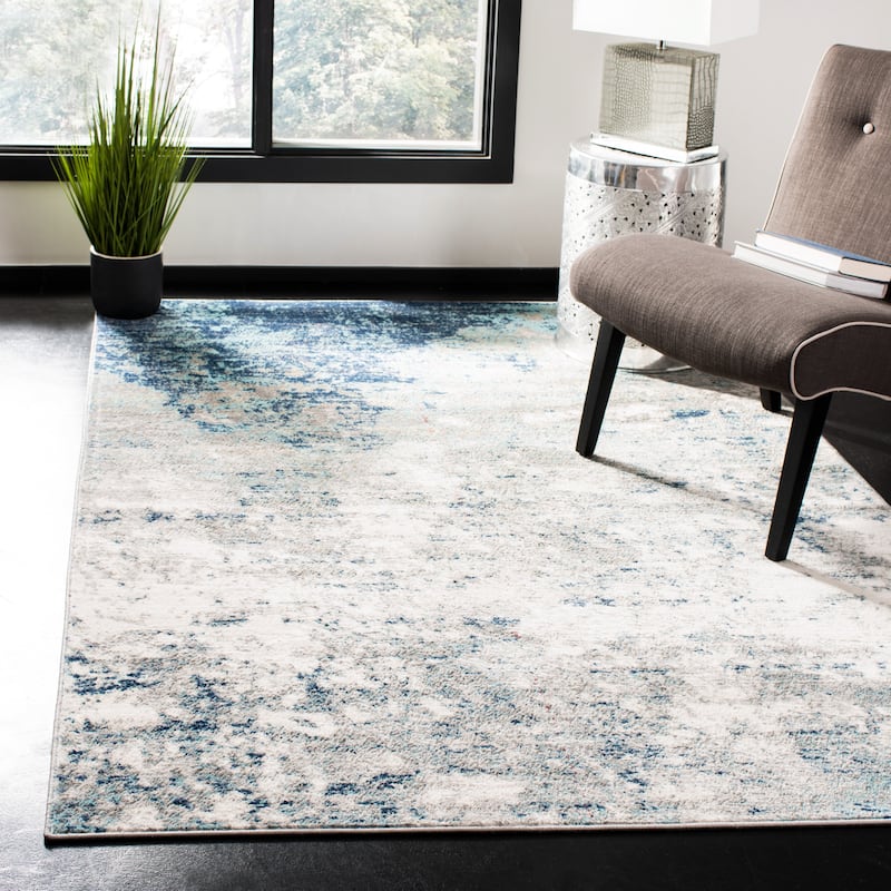 SAFAVIEH Modern Grety Abstract Area Rug - 4' x 6' - Grey/Blue