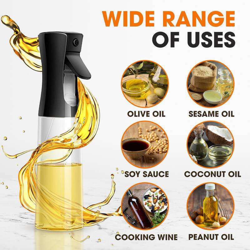 Cheer Collection Set of 2 Multi-Use Glass Oil Sprayer Bottles