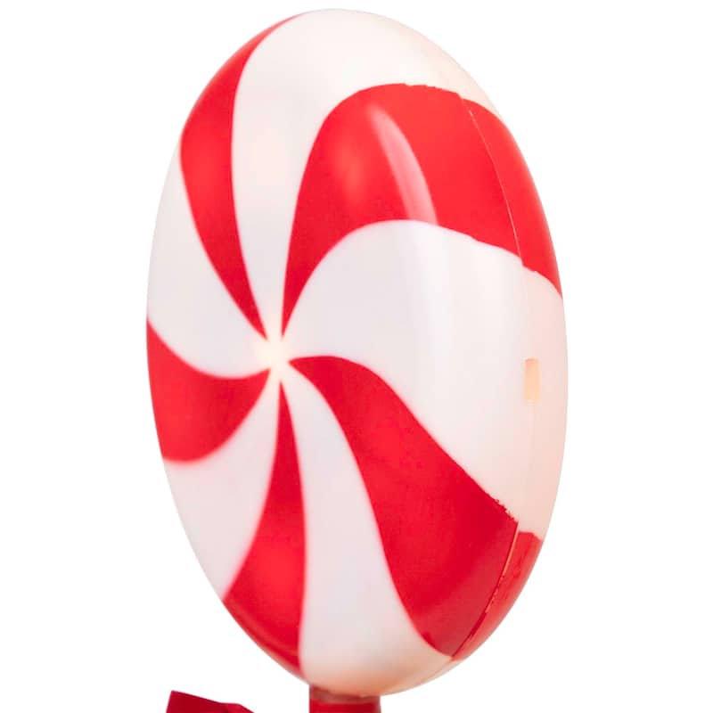 Peppermint Lollipops Christmas Pathway Markers - Clear Lights - 4.5' White Wire - 3ct - Red