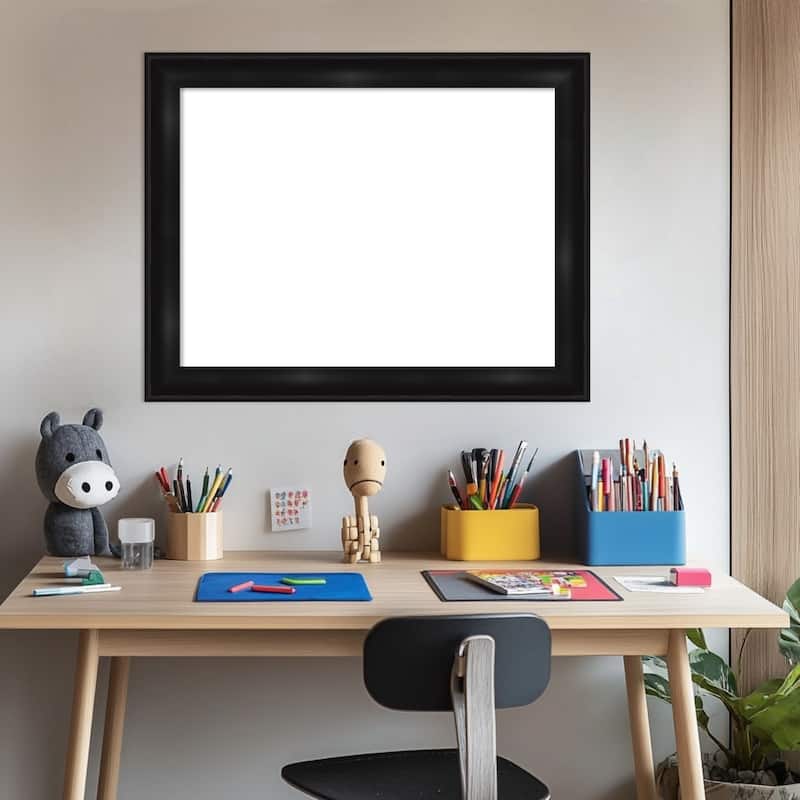 Amanti Art Grand Black Narrow Framed Dry Erase Magnetic Board