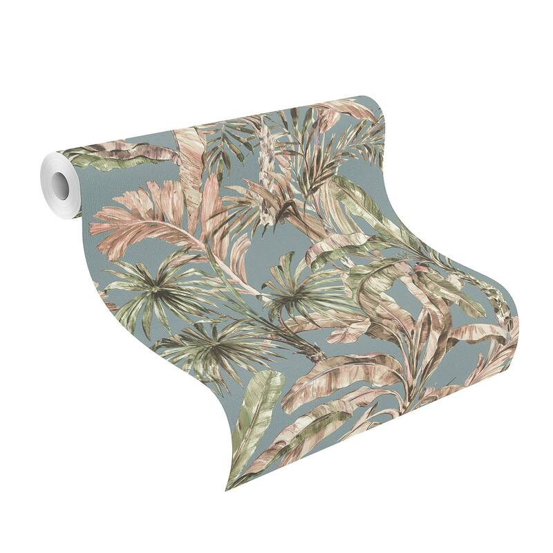 Advantage Calle Light Blue Tropical Wallpaper