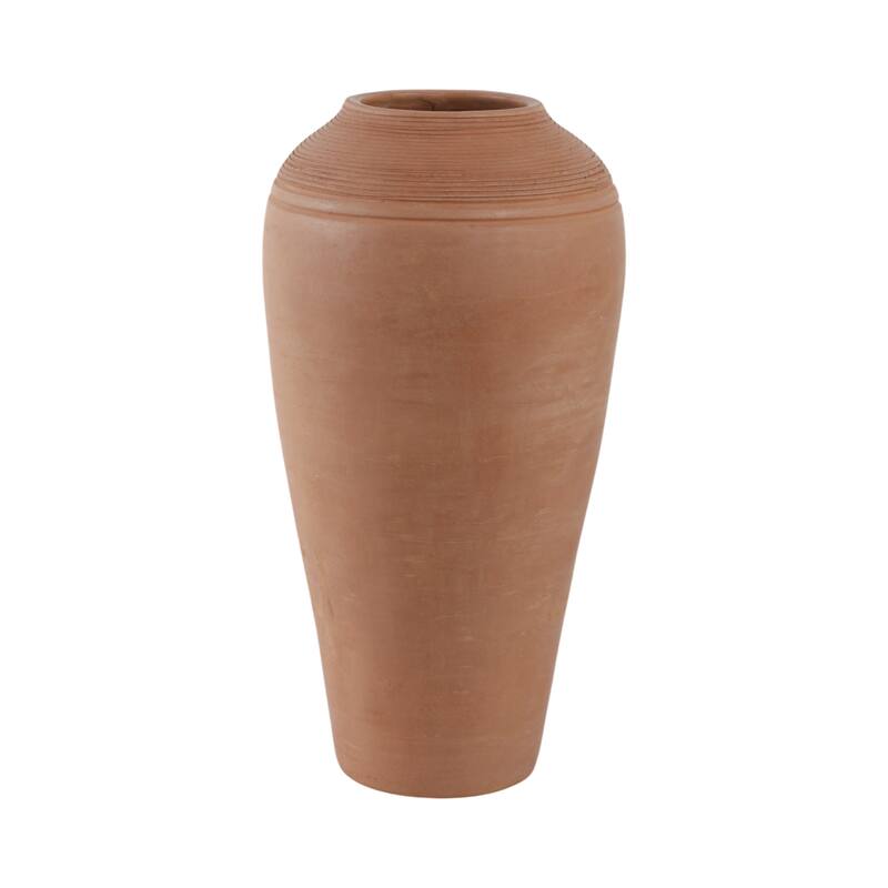 Handcrafted Terracotta Pottery Decorative Vase with Textured Detailing