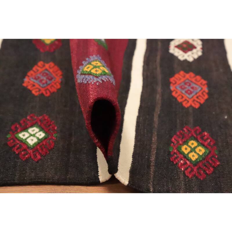 Hand Woven Oriental 100% Wool Carpet Southwestern Tribal Red Kilim Area Rug - 10' 5'' X 6' 0''