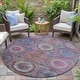 preview thumbnail 70 of 101, Machine Washable Indoor/Outdoor Boho Global Chantille Rug Pink - 8' x 8'