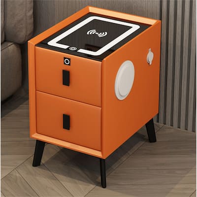Modern Nightstand Smart with 2 Drawers and Charging Station
