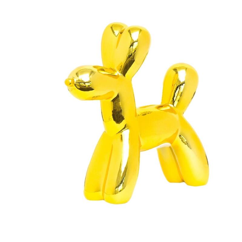 Interior Illusions Plus Mini Ceramic Dog Piggy Bank - 7.5in tall - Yellow