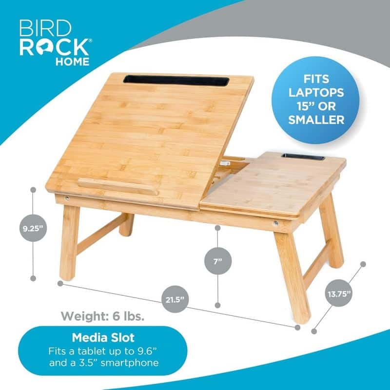 Adjustable Bamboo Laptop Bed Tray