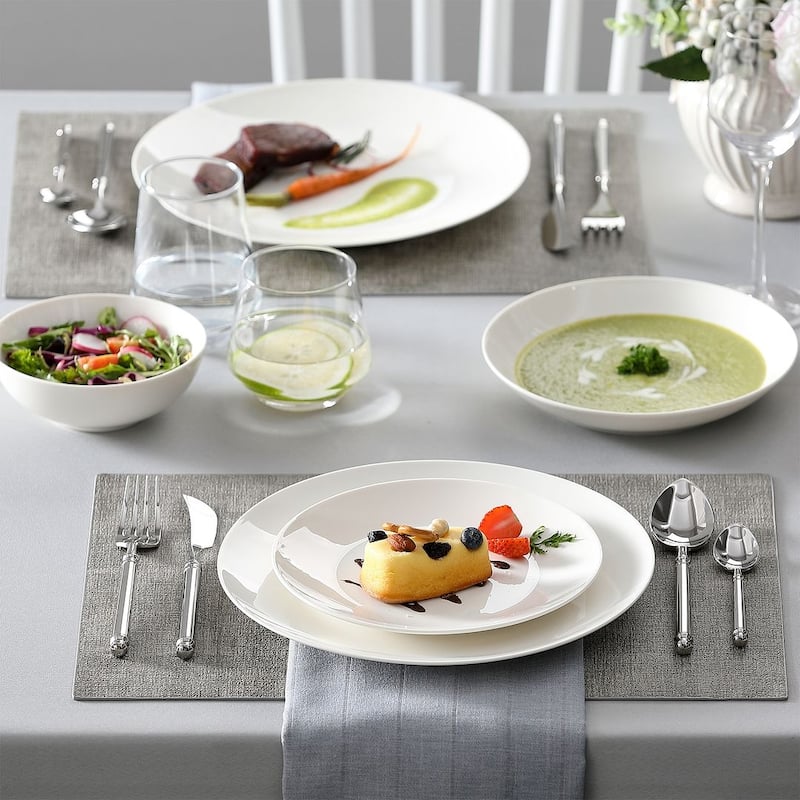 MALACASA 16-Piece New Bone China Dinnerware Set, Service for 4