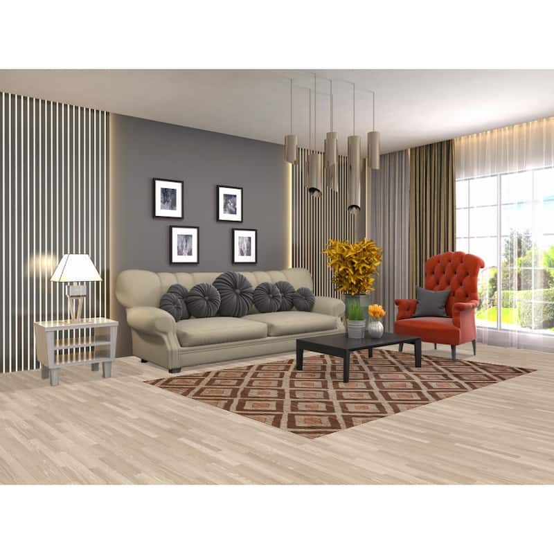 Geometric Gabbeh Kashkoli Oriental Area Rug Hand-knotted Wool Carpet - 5'2" x 7'10"