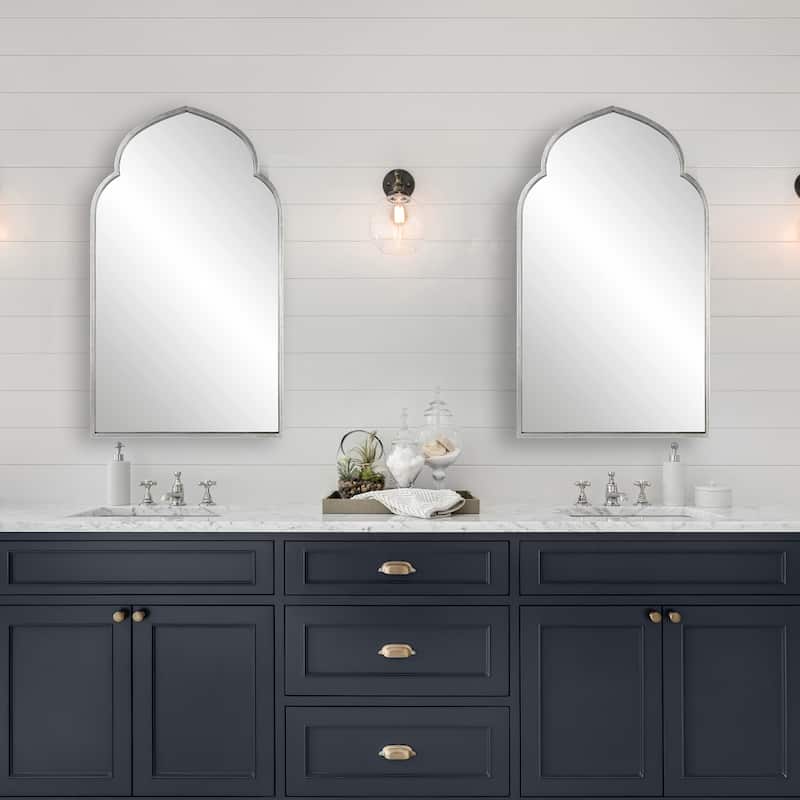 Porch & Den Arabesque Iron Frame Wall Mirror - 38 x 22 x 1.25