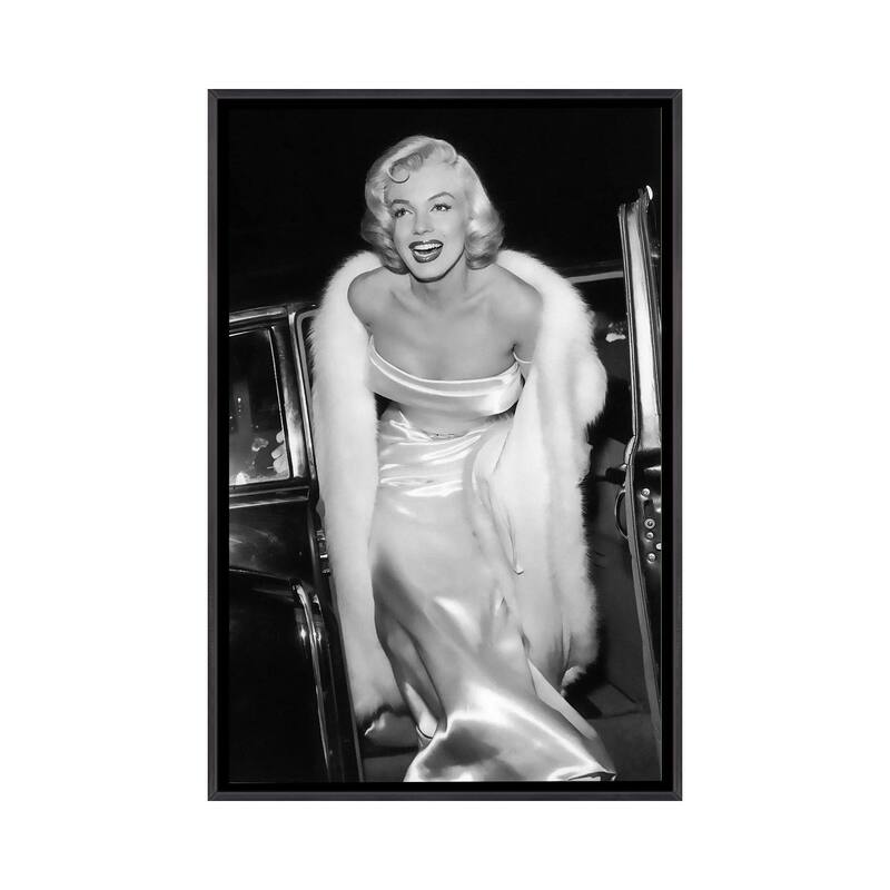 iCanvas "Marilyn Monroe Stepping Out Of Limousine" by Radio Days Framed - Ebony - 40x26