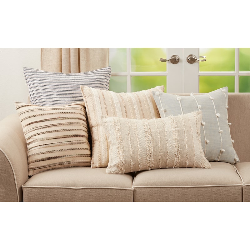 Pillow With Corded Line Design - 16"x24" - Polyester