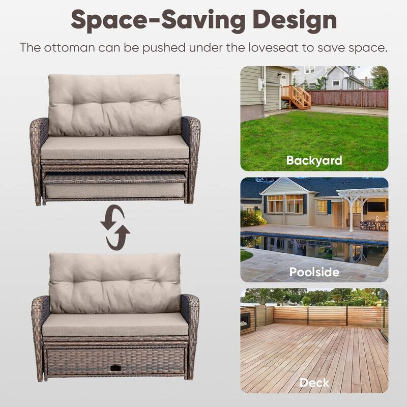 Outdoor Patio Double Lounge Chair without Ottoman