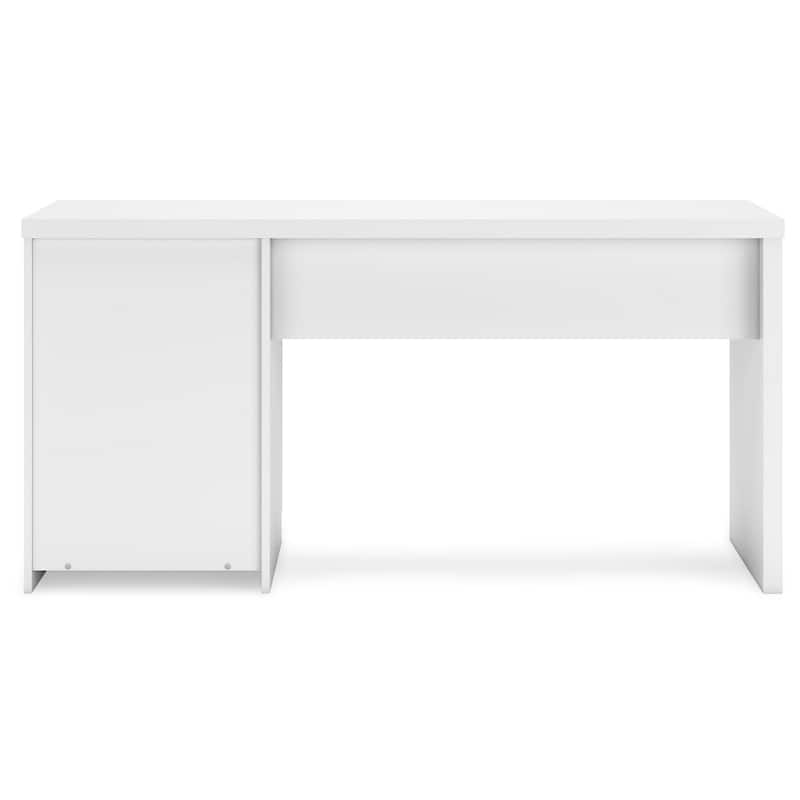 Onira Home Office Desk, 60 Inch Rectangular Top w Drawer, White Wood