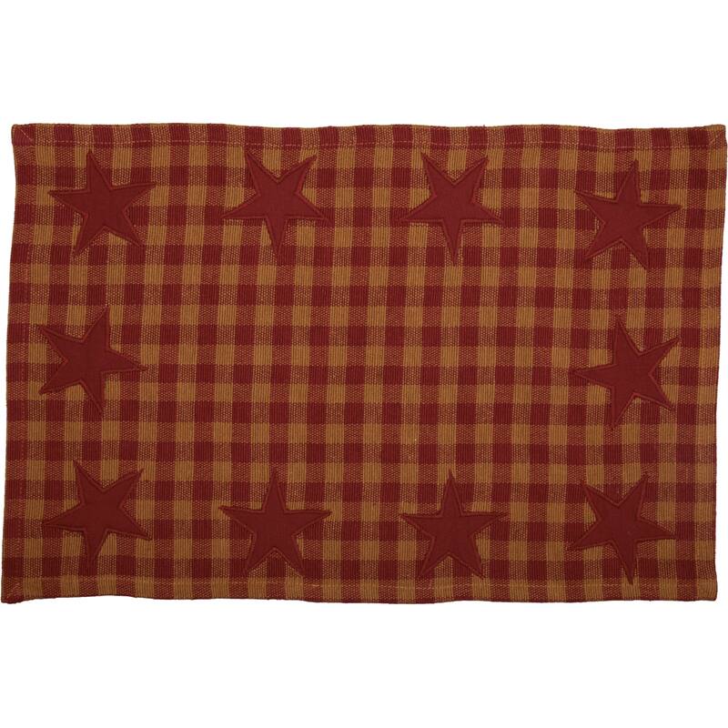 Primitive Tabletop Kitchen Star Placemat Set of 6 Cotton Star - Placemat 12x18