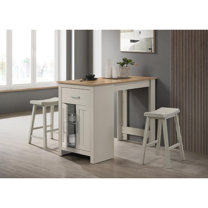Alonzo Light Gray Small Space Counter Height Dining Table with