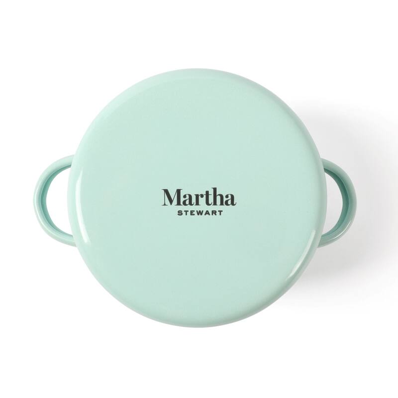 Martha Stewart 2 pack Mini Enamel On Steel Dutch Oven Set - Martha Blue