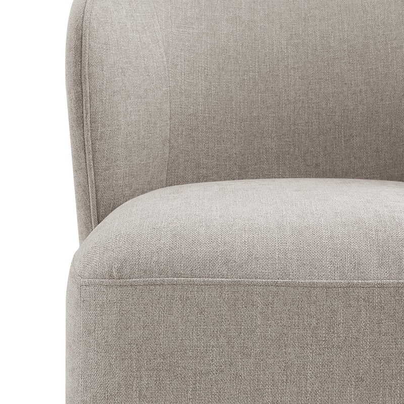 Kyle Morden Fabric Dining Room Chair with Casters Wrap-round Back