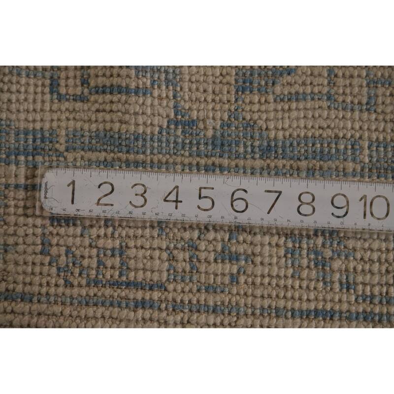 Hand Knotted Oriental 100% Wool Carpet Transitional All-Over Beige & Ivories Oushak Area Rug - 11' 11'' X 9' 3''