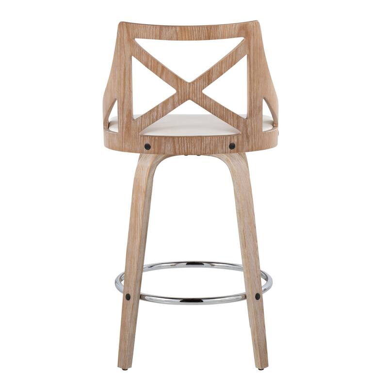 The Gray Barn Charlotte 26" Fixed-Height Counter Stool with Bent Wood Legs (Set of 2)