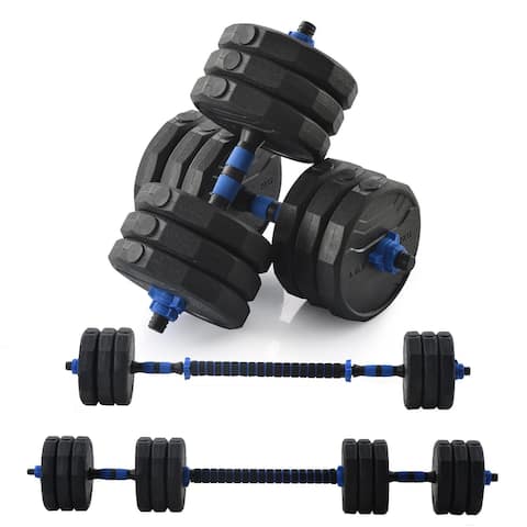 Adjustable Dumbbell Barbell Weight Set, Pair TOTAL 58 LBS - N/A