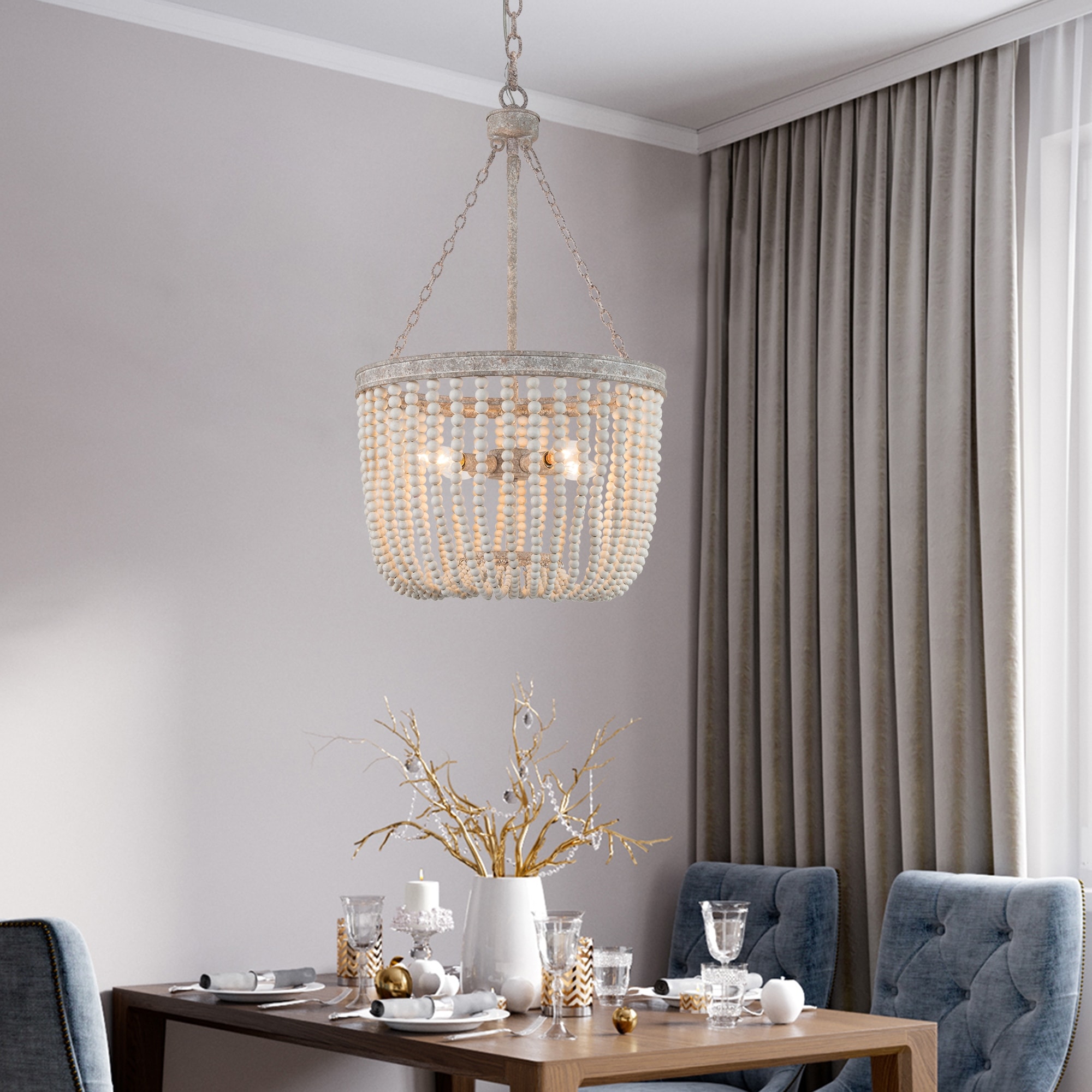 Grey beaded chandelier on sale