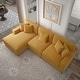 preview thumbnail 129 of 132, 118" W Corduroy L-shape Modular Sectional Sofa with Pillows