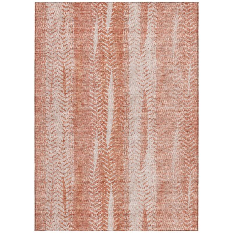 HomeRoots Botanical Leaves Transitional Rectangle Outdoor Rug