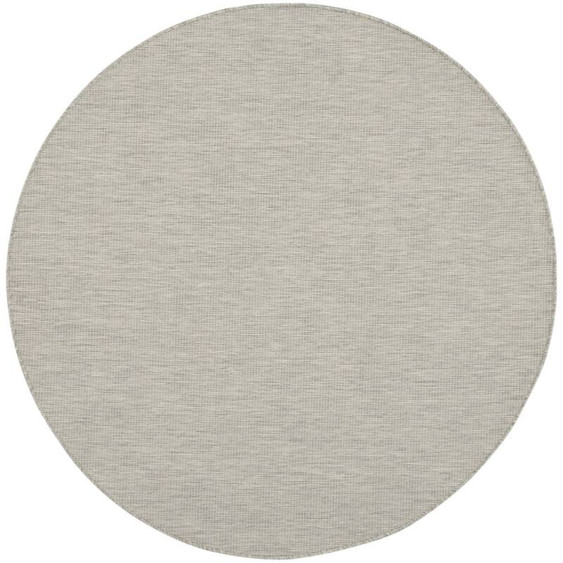Nourison Selerno Indoor/Outdoor Solid Area Rug - 8'xRound - Light/Grey