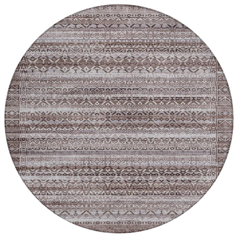 HomeRoots Striped Transitional Rectangle Outdoor Rug