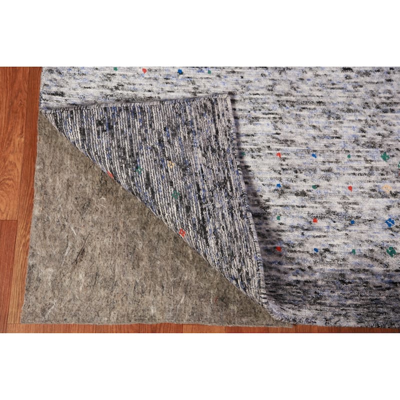 Gabbeh Indian Area Rug Hand-Knotted Oriental Silk Carpet - 7'9" x 9'11"