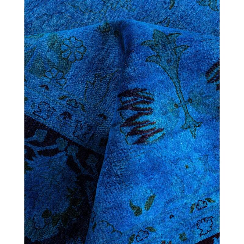 Fine Vibrance One-of-a-Kind Hand-Knotted Area Rug - Blue, 9' 2" x 12' 4" - 9' 2" x 12' 4"