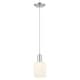 preview thumbnail 69 of 82, Innovations Lighting Downtown Urban - Bridal Veil - 1 Light 5" Cord Hung Mini Pendant Gloss White Shade/Brushed Satin Nickel