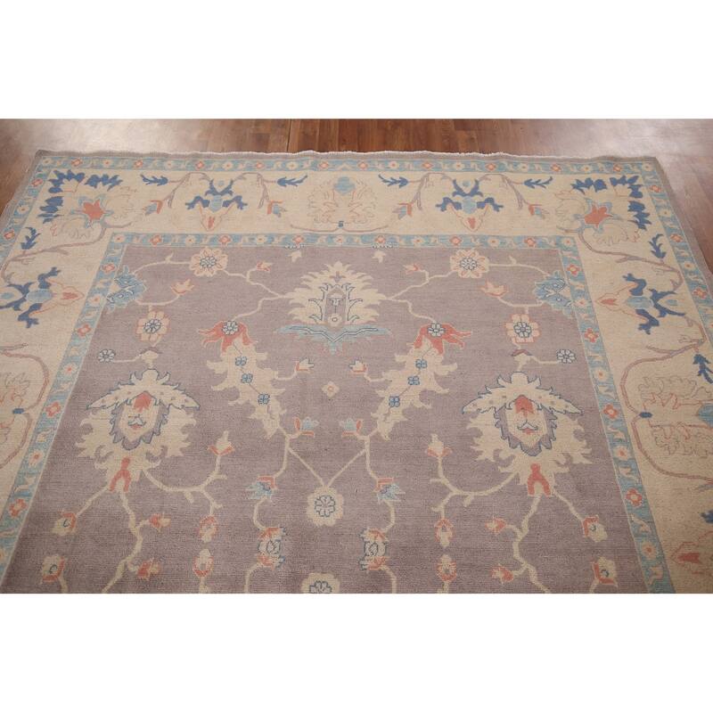 Earth Tone Oushak Oriental Area Rug Handmade Wool Carpet - 8'3" x 9'10"