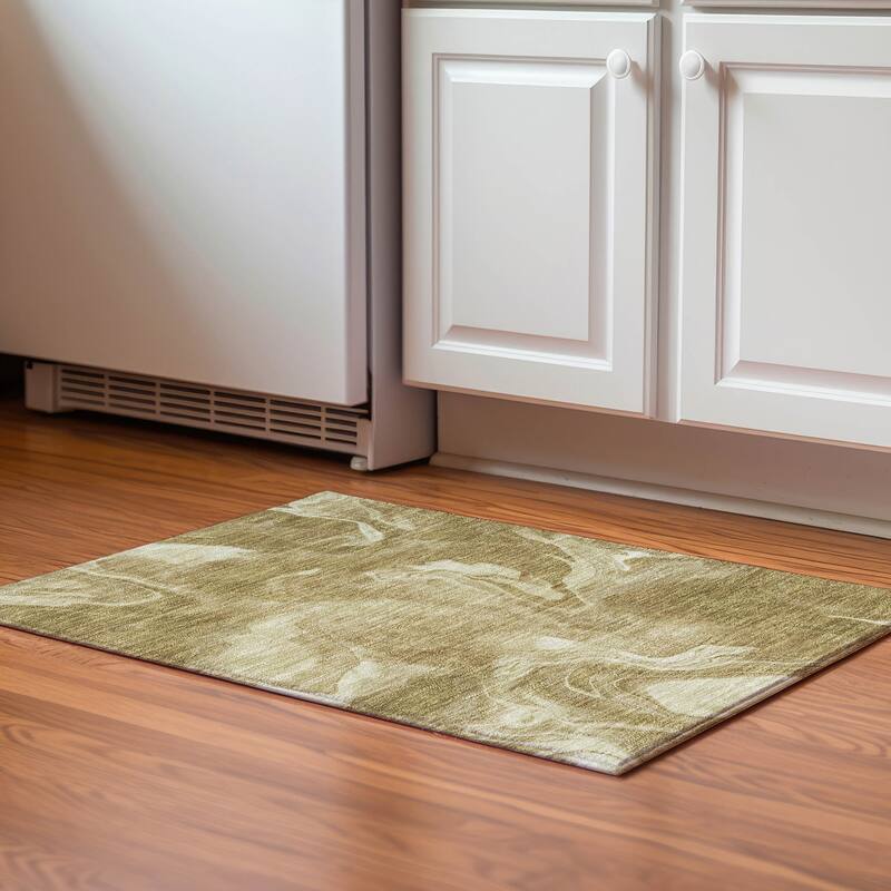 Premium Washable Super Soft Abstract Mayfield Rug - Brown - 1' 8" x 2' 6" - Rectangle