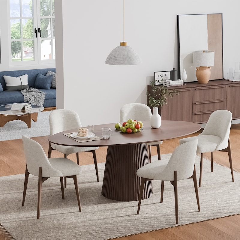Dovelina Modern Round Wooden Dining Table