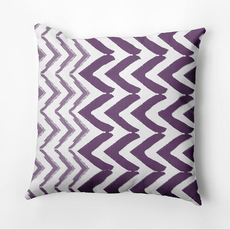 Jagged Graffiti Outdoor Pillow - Purple - 18" x 18"