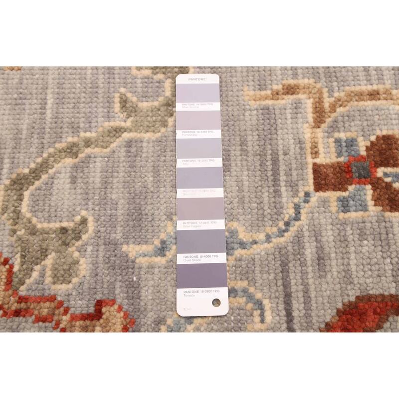 ECARPETGALLERY Hand-knotted Modern Oushak Grey Wool Rug - 5'2 x 7'10