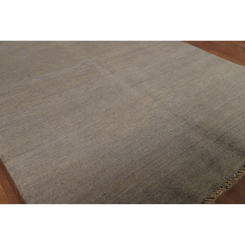 Gray & Beige Gabbeh Modern Foyer Rug Handmade Wool Carpet - 3'4"x 4'10"